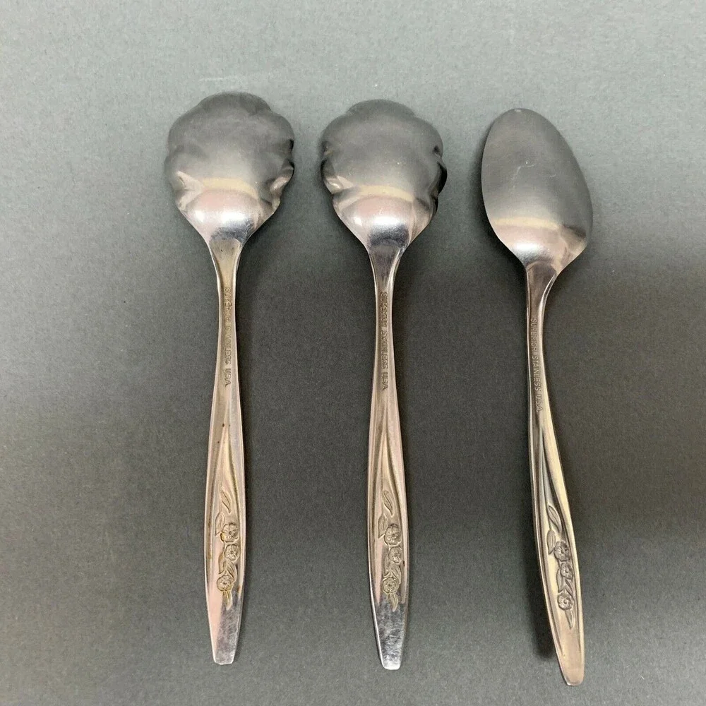 Superior Stainless International Silver Sugar Shell Spoons Radiant Rose Flatware